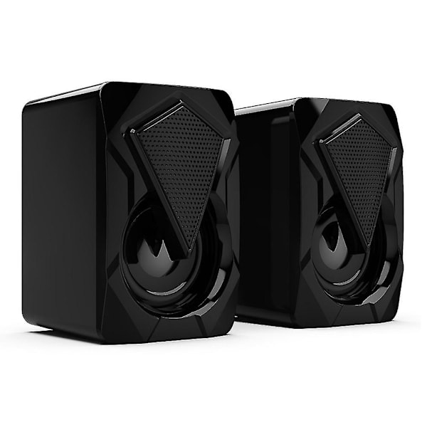 X2 datorhögtalare med subwoofer för pc stationär dator bärbar dator ledbelysning hemmabiosystem USB trådbunden ljudbox Black none