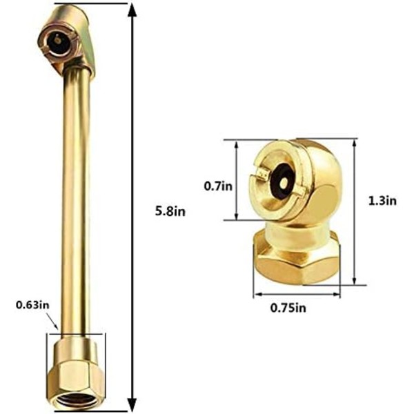 4 st Bärbar set, Aulufft 2-i-1 Heavy Duty 1/4&#39;&#39;FNPT Dual Head däckchuck och 1/4 tums sluten kulluftchuck