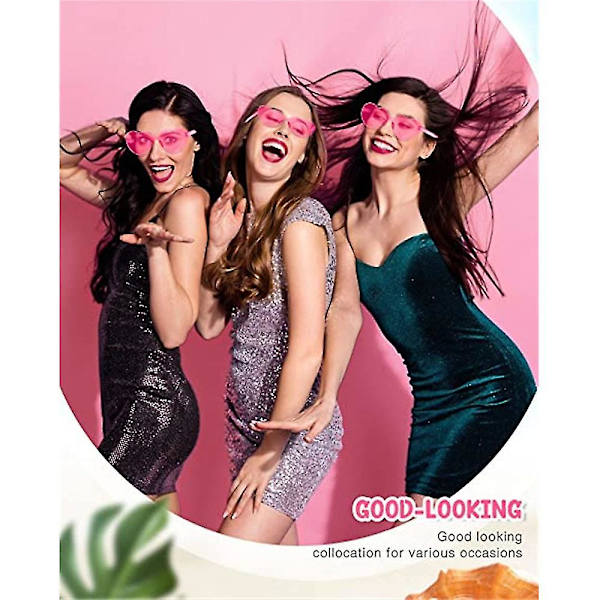 Heart Beautifygae 16st för kvinnor Transparent Heart Haped Beautifygae Buk Fun Beautifygae RED