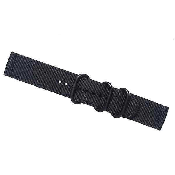 18 mm watch Slitstarkt 2-ledat watch i nylon för byte av watch (helsvart) Black 12.5x1.8cm