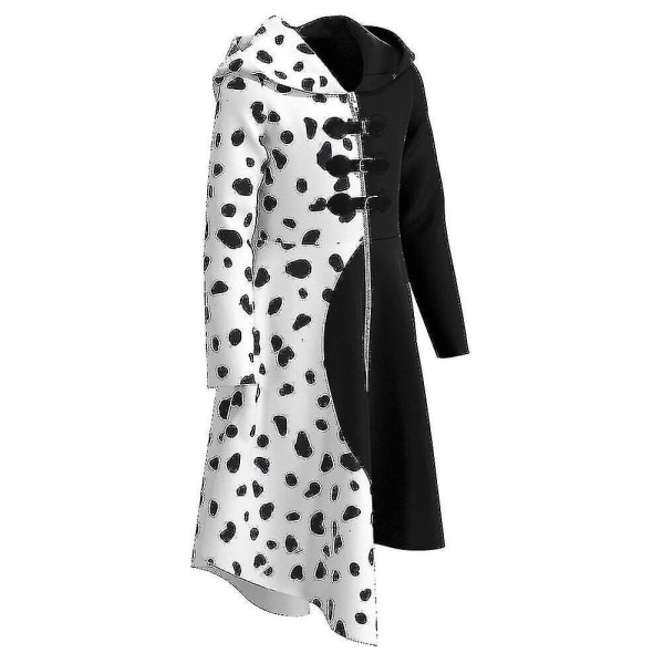 Cruella De Vil Kostymklänning Halloween Carnival Kostym för kvinnor Flickor A Kid 130