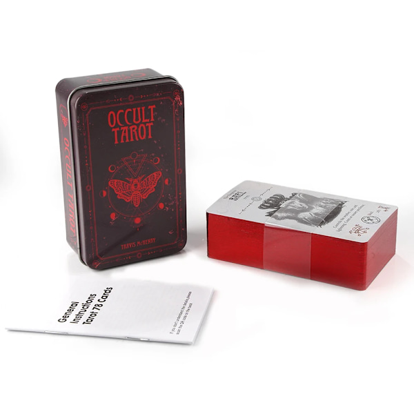 2022 Ny stil octurt Tarot i en ten metall Å da Guldpl ä terad Kant Hot Sell Tarot kort f ö r Division Tarot Deck Vacker Package