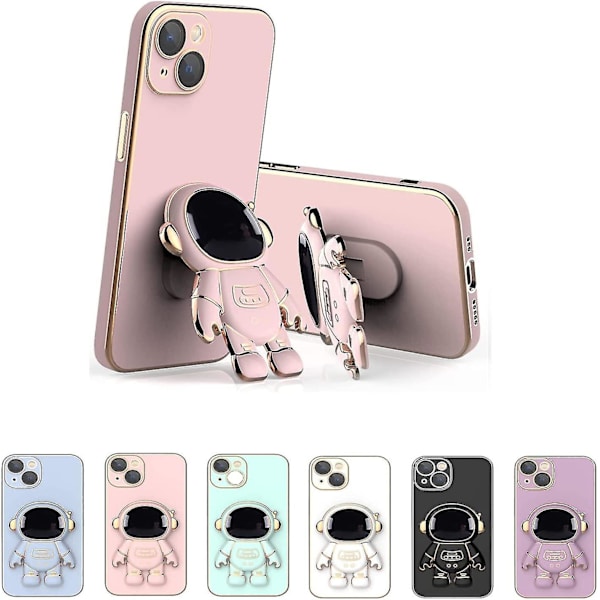 Astronaut Hidden Stand Case Kompatibel Samsung Galaxy S22/s22+/s22ultra Nytt elektropläterat Case Pink S22 Plus