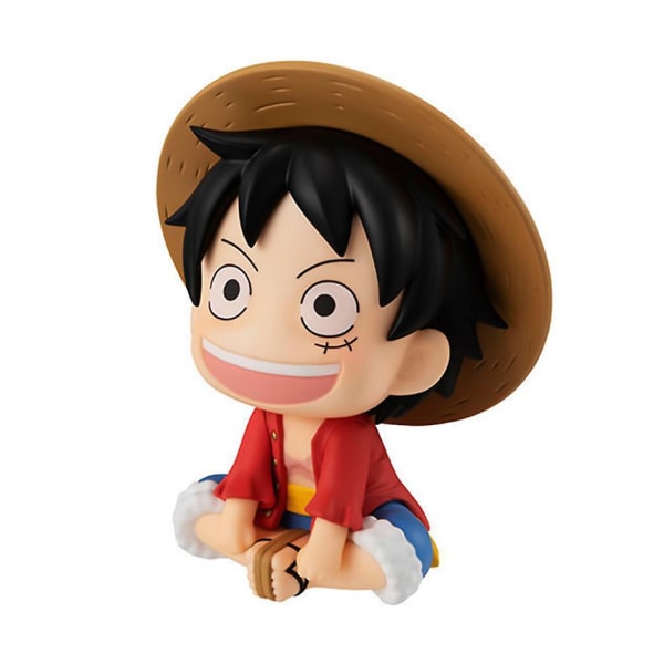 7cm Q-version Anime One Piece Figurleksaker Luffy Roronoa Zoro Actionfigur Kawaii Docka Bildekoration Pvc-modell Barn Presenter C Luffy 02