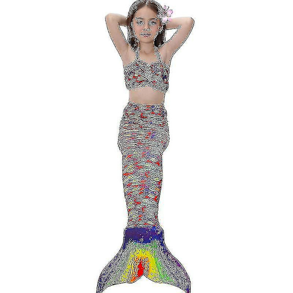 Barn Flickor Mermaid Tail Bikini Set Badkläder Baddräkt Simdräkt Hög kvalitet A Multi 140