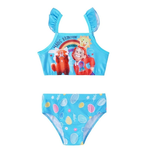 Barn Flickor Turning Red Print Baddräkt Beach Summer Bikinitoppar + Shorts Set Badkläder 5-6 Years