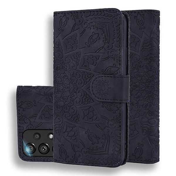 Case för Samsung Galaxy A23 5G/A23 4G/M23 5G/F23/M13 4G Premium PU Läder Flip Cover Mandala Black