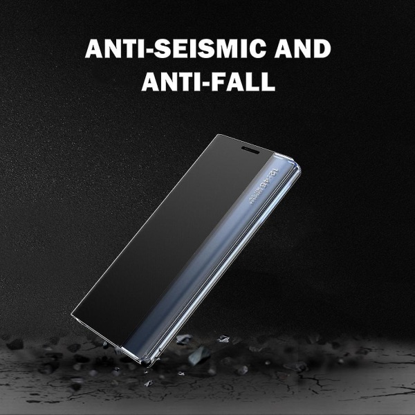 För Galaxy Note 10 Plus sidoskärm Magnetisk horisontell vändbar texturduk + PC- case med & för Galaxy Note 10 Plus Black