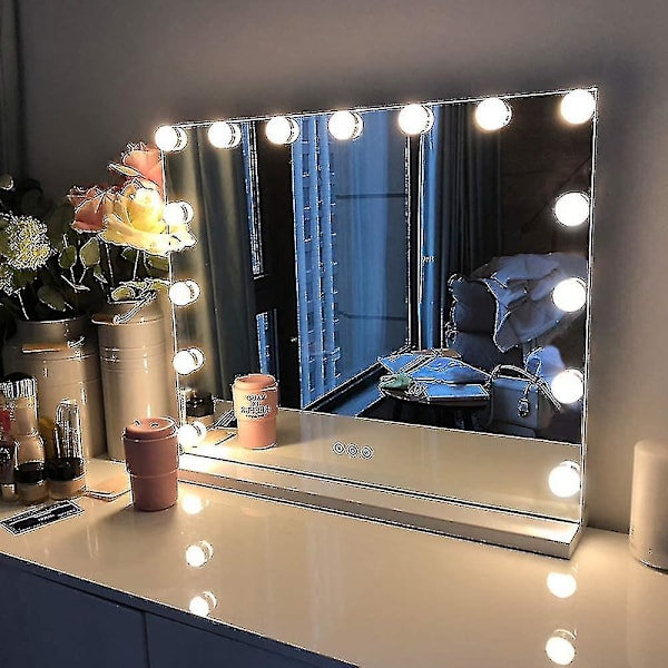 Hollywood Mirror USB Makeup Lights Led-lampa tänd 10 glödlampor 3 ljuslägen Bordsskiva Väggmonterad Cosm Endast glödlampor, inte speglar null none