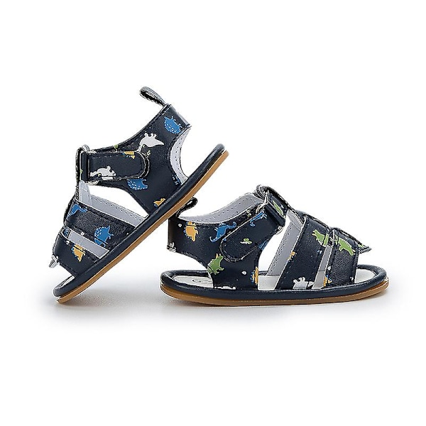 Sommarsandal med rem runt ankeln för barn, casual vandringsskor för småbarn, öppna tofflor Dark Blue EU 17-18