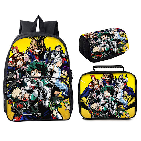 my hero academia ryggsäck tredelad väska stil 1