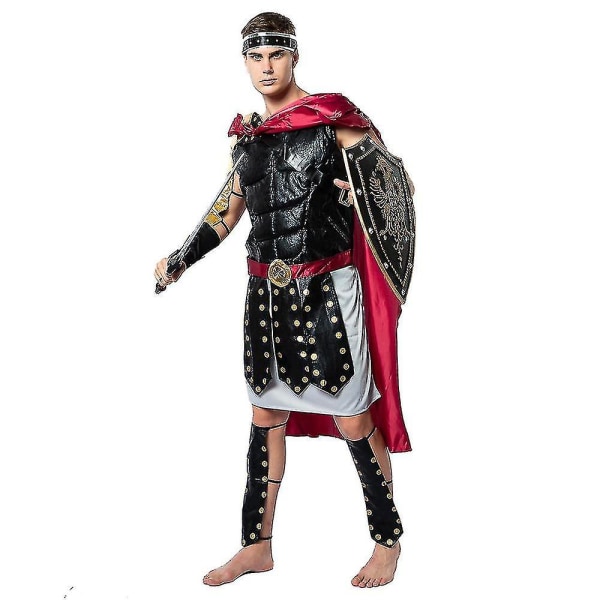 Gladiatordräkt för män Halloween romersk rustning grekisk krigare spartansk finklänning Cosplay festoutfit L