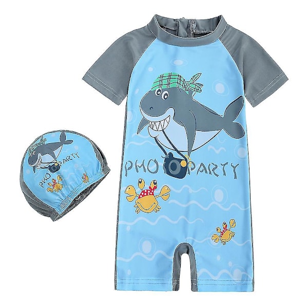 Barn Pojkar Flickor Dinosaurie Baddräkt One Piece Sunsafe Swimwear Simdräkt HY20072B M