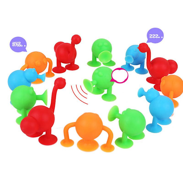 Barn silikonsugkopp badleksak 36 delar byggstenar sugkopp DIY Pop Squigz Roliga kreativa presenter 24PCS