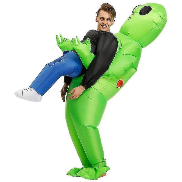 Halloween rolig prestanda rekvisita Alien uppblåsbara kläder Tecknad dockor Barn Vuxen Fest Festival Scen Tecknad docka Heminredning Fit Adult 150-195cm