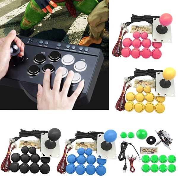 Zero Delay Arcade Diy Kit USB Encoder till PC Arcade Sanwa Joystick Tryckknappar Yellow