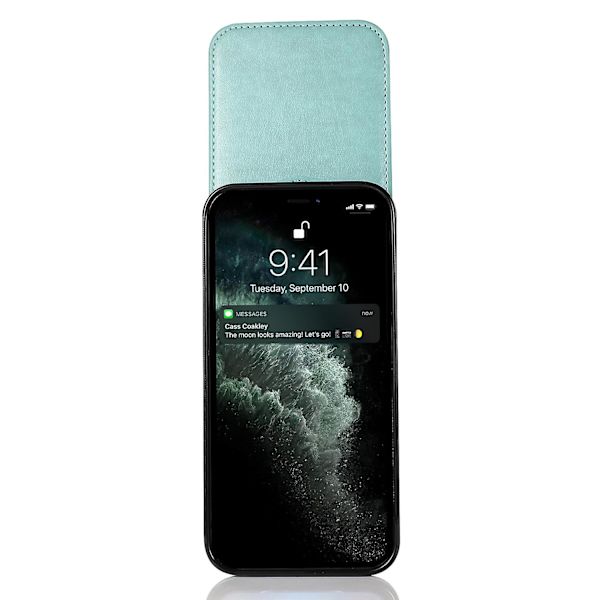 Korthållare Cover För Iphone 13 Pro , Pu Läder + Tpu Case Med Kickstand Mint Green