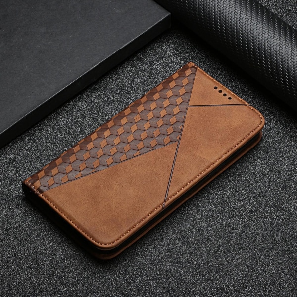 Kompatibel med Motorola Moto Edge 20 Pro Case Premium Cover Magnetisk Läder Folio Etui Coque - Brun null none