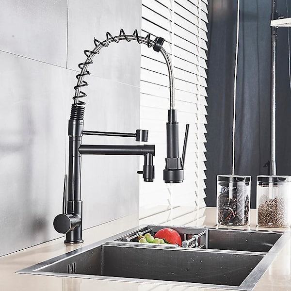 Shinesia Chrome Färdig Utdragbar Fjäder Köksblandare Vridbar pip Kärl Diskbänk Blandare Varmt och kallt C United States Chrome C