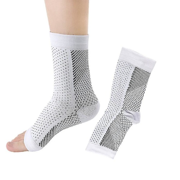 Lugna strumpor Neuropati Kompression Ankel Arch Support Skydd Smärtlindrande strumpor White S M