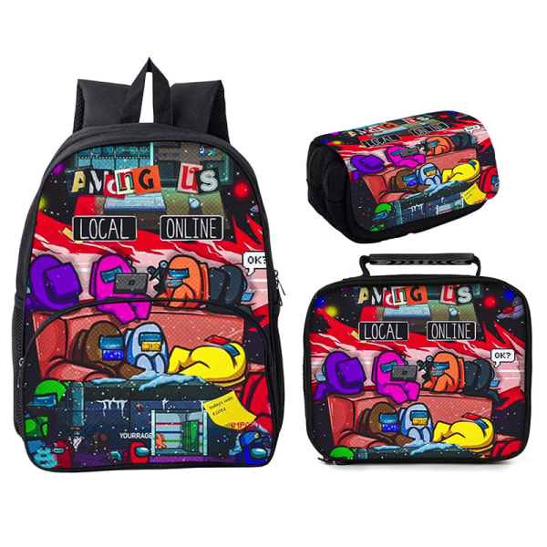 Among Us School Bag Tredelad 16" Ryggsäck Style 10