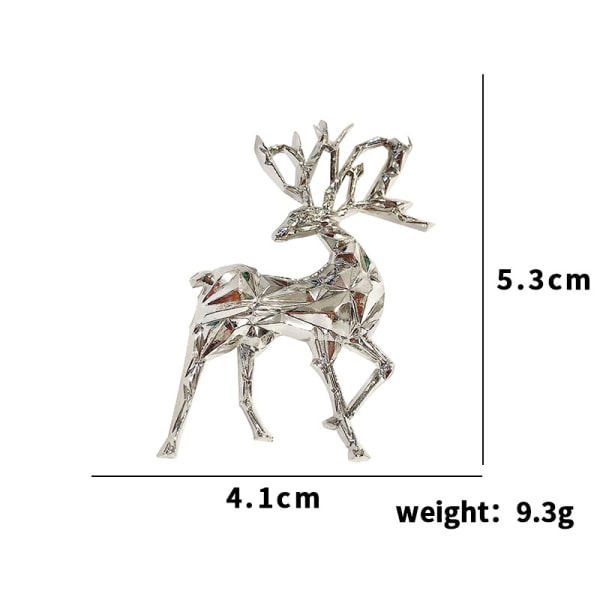 Djurbrosch för män och kvinnor Deer Silver Metal Enkel nål