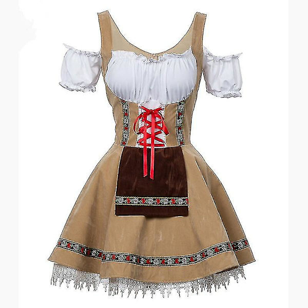 Oktoberfestdräkt för damer Tyskland bayersk öl Servitris Hembiträde Servitör Cosplay Parad Taverna Karneval Festklänning S none