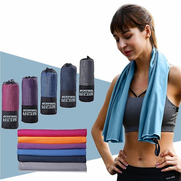 Snabbtorkande mikrofiberhandduk för sport Superabsorberande badhandduk Bärbar gymhandduk för simning Löpning Yoga golfhandduk C 76x152cm Black with bag1