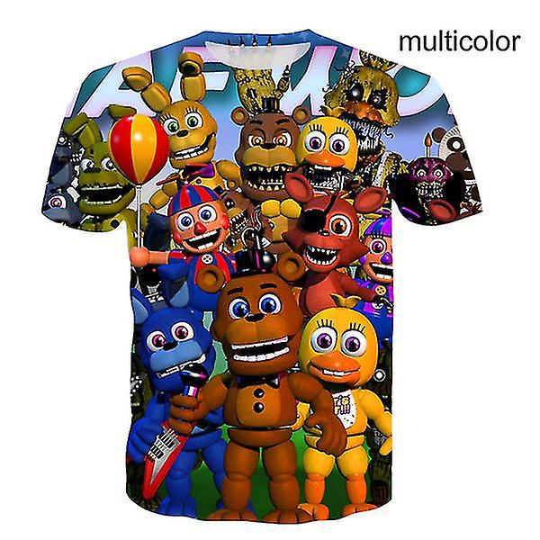 Ny design T-shirt med 3d print för barn Five Nights At Freddy's 3d T-shirt Pojkar Flickor Kortärmade T-shirts 100-160 Cm Yellow and Blue 160 cm