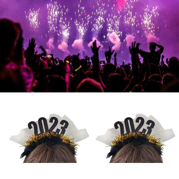 2023 New Year Hairhoop 2023 Gott Nytt År Pannband Hårband Party Headwear Black none