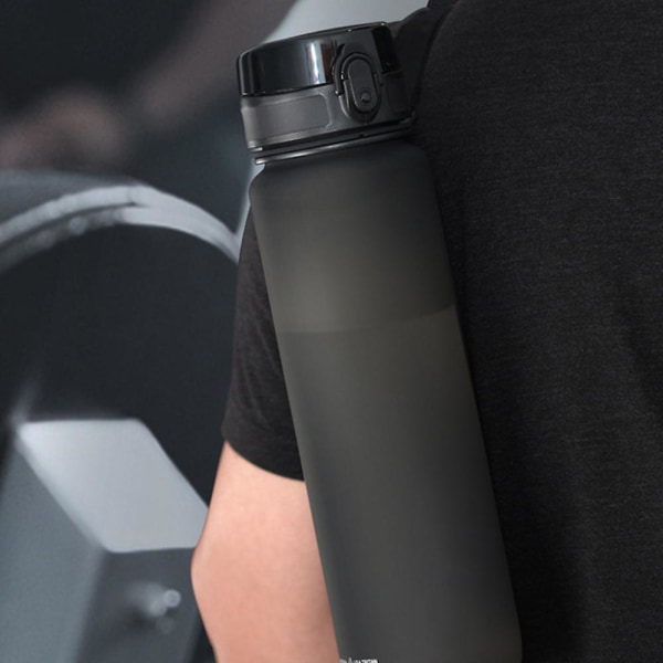 Utomhus Sport Vattenkopp Resor Bil Fitness Plast Vattenflaska Skrubbkopp - För sport, gym och vandring dark black 650ml