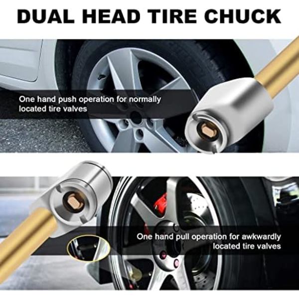 SAFELIFE Air Chuck, 1/4&#34; FNPT Dual Head Air Chuck, RV Truck Heavy Duty Tire Chuck för Inflator Gauge Kompressor Tillbehör Brass