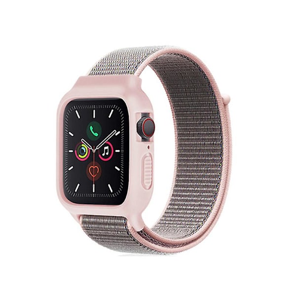 Nylon för Aapple Watch Armband Apple Iwatch Integrated Strap 4567se Apple Strap#tyx005 PowderSand 38or40or41MM