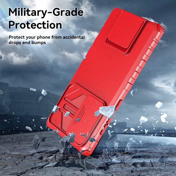 Htwon för Samsung Galaxy S23 Ultra phone case med cover Justerbart ställ, blå red
