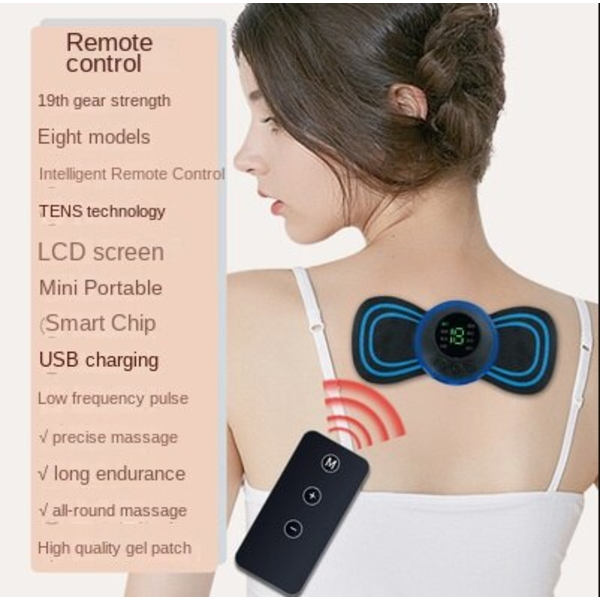 Intelligent EMS Mini Massage Stick Blå [uppsättning med fjärrkontroll