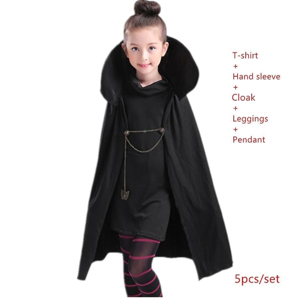 Jinzhaolai jul halloween kostymer för flickor Carnival Hotel Transylvaniaing Mavis Cosplay prydnadskläder Vampyr Barn Vuxna kvinnor 5pcs 130( 7-8Y )