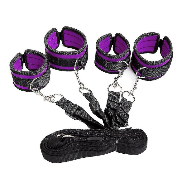 Mjuka lädermanschetter Set Justerbara remmar Kit för hand-handled-ankel null none