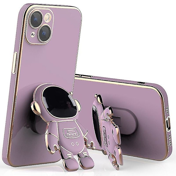 Astronaut Hidden Stand Case Kompatibel Samsung Galaxy S22/s22+/s22ultra Nytt elektropläterat Case Purple S22 Plus