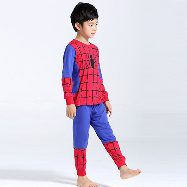 Barn Pojkar Flickor Spiderman Superman Casual Långärmad Nattkläder Pyjamas Set Outfit Loungewear Red Blue Spiderman 4 Years