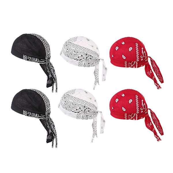 6 delar Skull Hat Håravfall Huvudsjal Muslim Bandana Turban Hatt