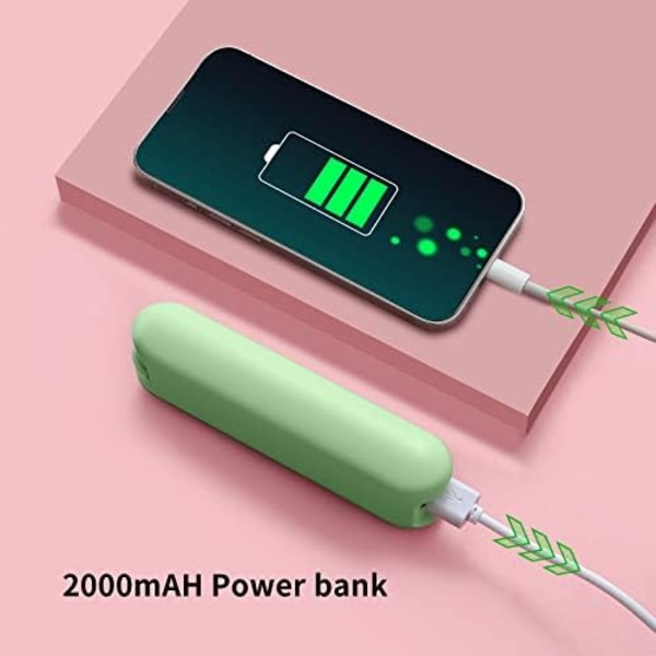 Joylifetech handhållen fläkt, minifläkt portabel personlig fläkt, 2000mAH USB uppladdningsbar fläkt med power , 3 hastigheter justerbar, batteridriven Green