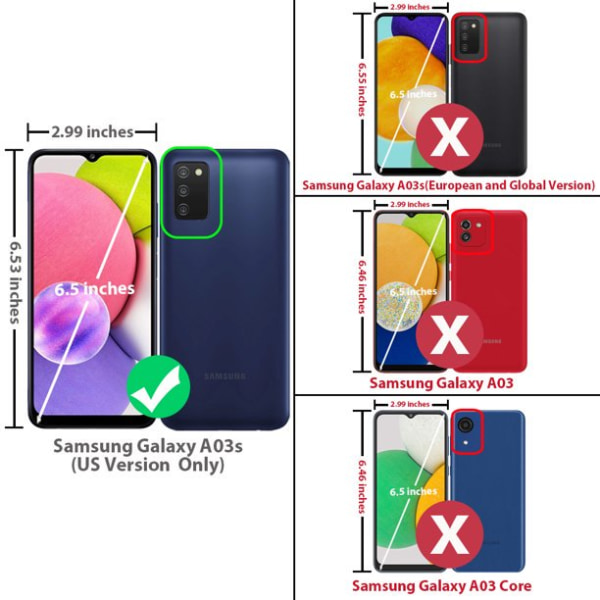 Xhy Samsung Galaxy A03S Case med skärmskydd Magnetisk ringhållare Kickstand Militärklass helkropp Dubbellagers fallskyddsmatta green