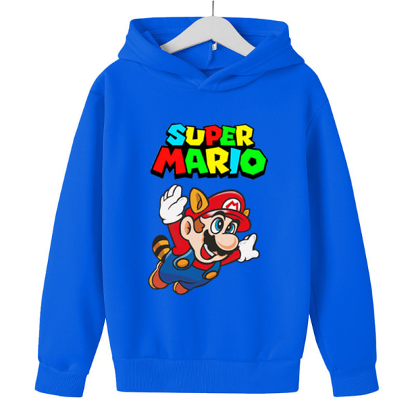 Mario Cartoon Print Hoodie F7 royal blue 150cm