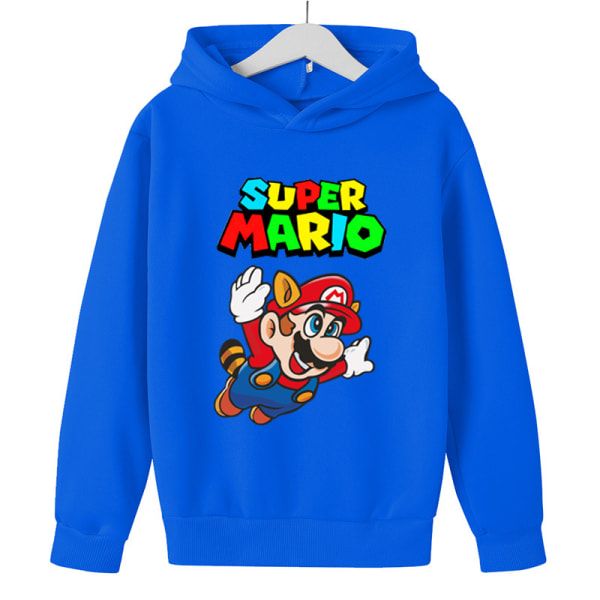 Mario hoodie tecknad hooded hoodie F7 royal blue 100cm