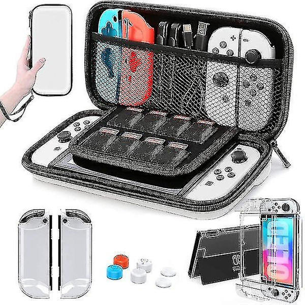 Nintendo Switch Oled modell Case 9 i 1 tillbehörssats White