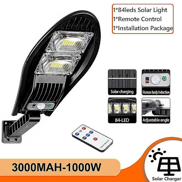5000w uppgraderad 8000mah solar gatubelysning utomhus vattentät led för trädgårdsvägg justerbar 5000W