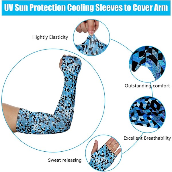 4 st Uv-solskyddsarmärmar, kylhylsor i issilke för att cover arm för kvinnor män Sommar utomhusaktiviteter Tillbehör