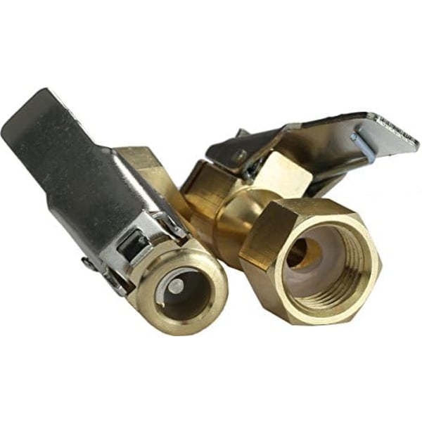 EPAuto 2-pack öppet flöde rakt låsbar luftchuck med klämma för däckpump Closed - 2PK