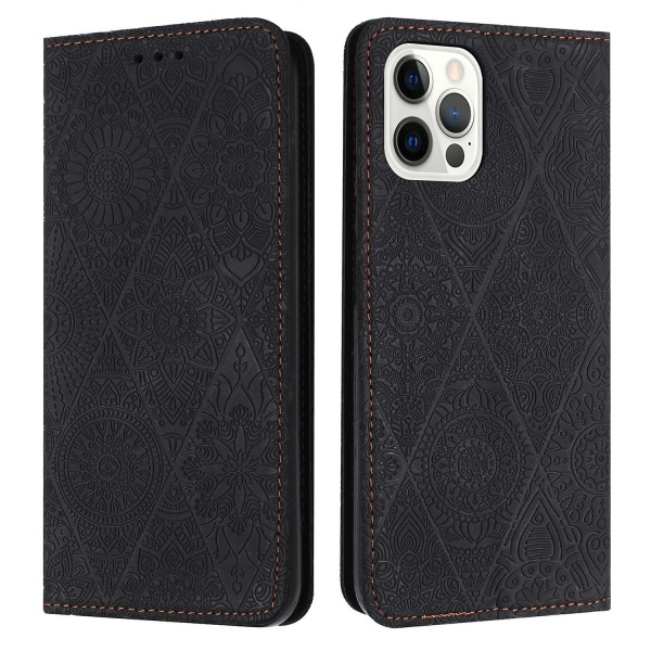 Etniskt präglat case för iPhone 15 Pro Black