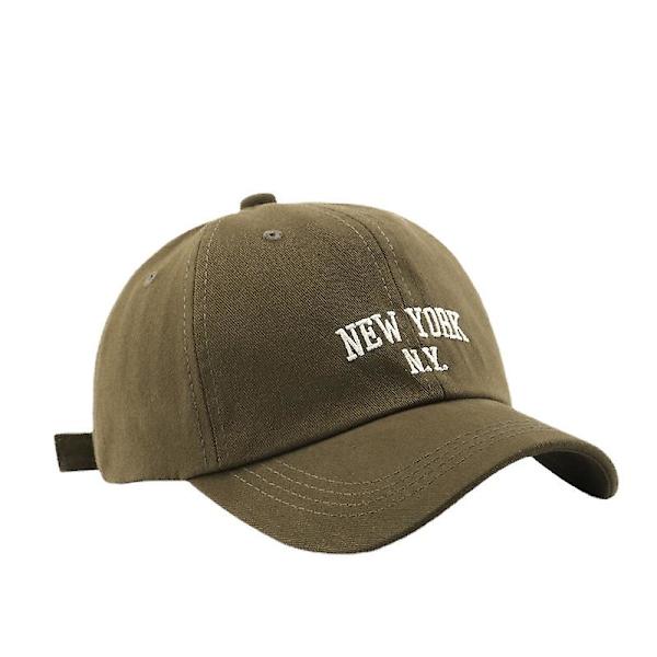 Baseballkepsar för män och kvinnor Justerbara Casual Broderade 1989 New York American Cotton Solhattar Unisex enfärgade visirhattar Coffee - N.Y